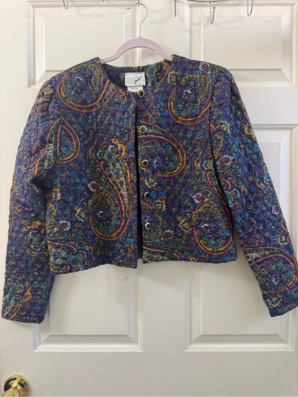 FRYE Quilted Paisley Bomber Jacket - Purple Multicolor